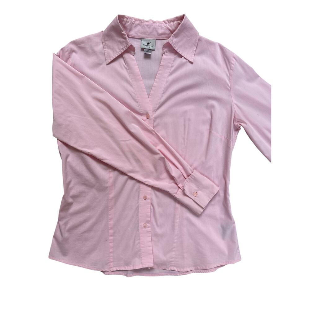 Worthington Women's Pink Button-Down Shirt, Size 10, #1052